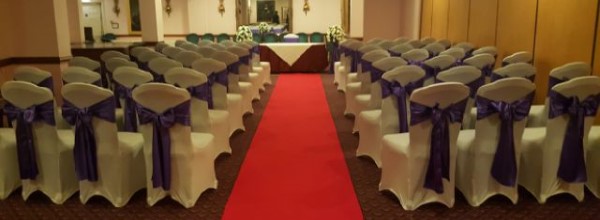 Ceremony room with purple sash